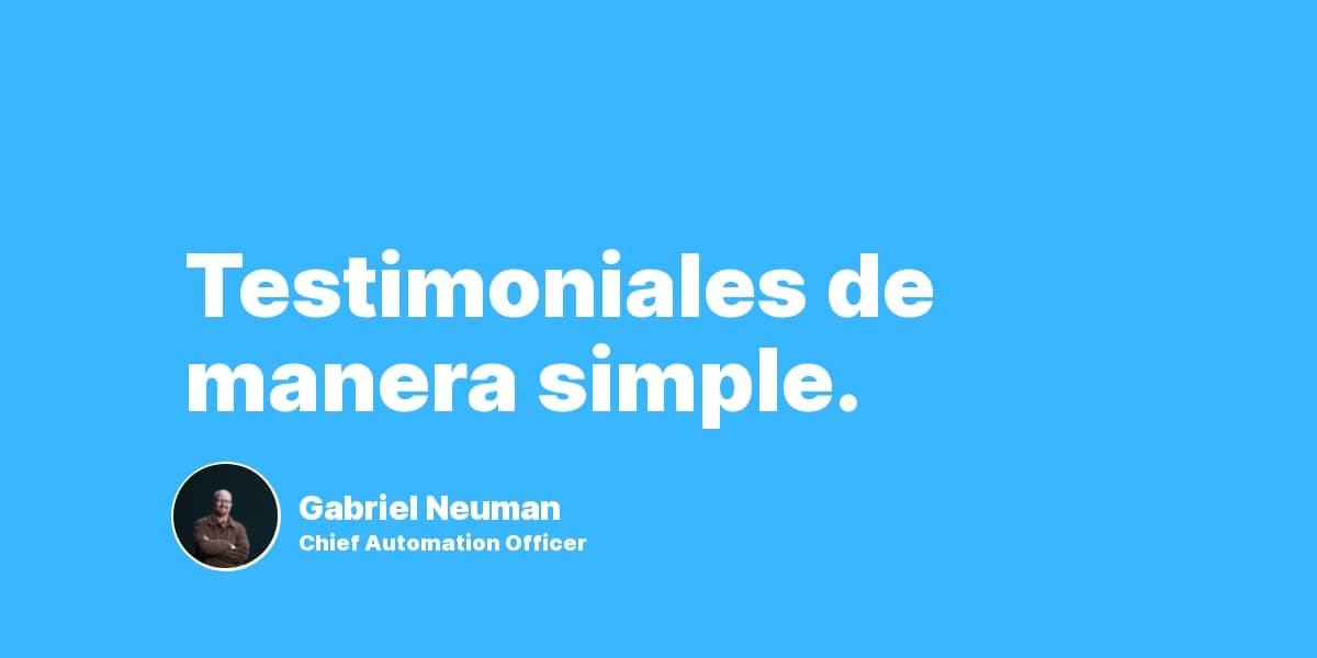 Testimoniales de manera simple.