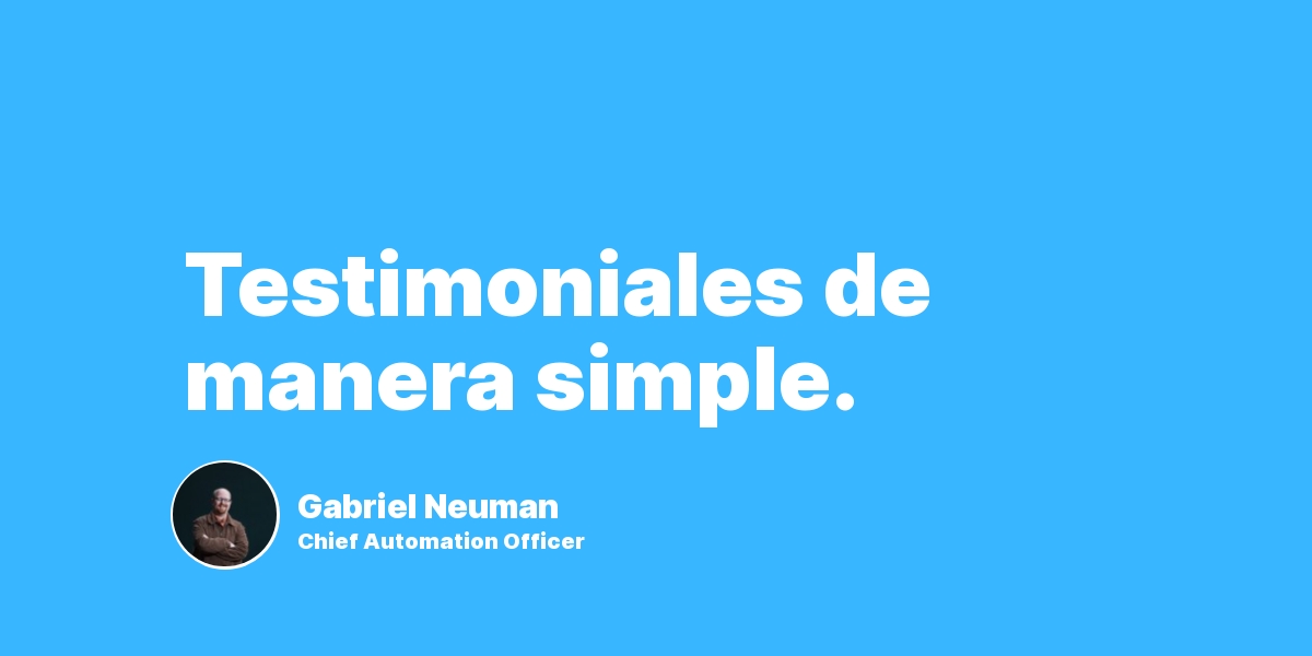 Testimoniales de manera simple.