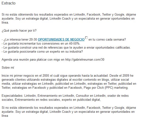 Extracto Linkedin SEO