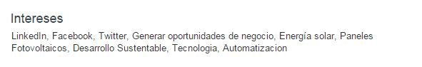 Intereses LinkedIn SEO
