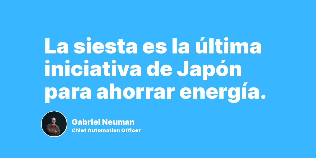 La siesta es la última iniciativa de Japón para ahorrar energía.